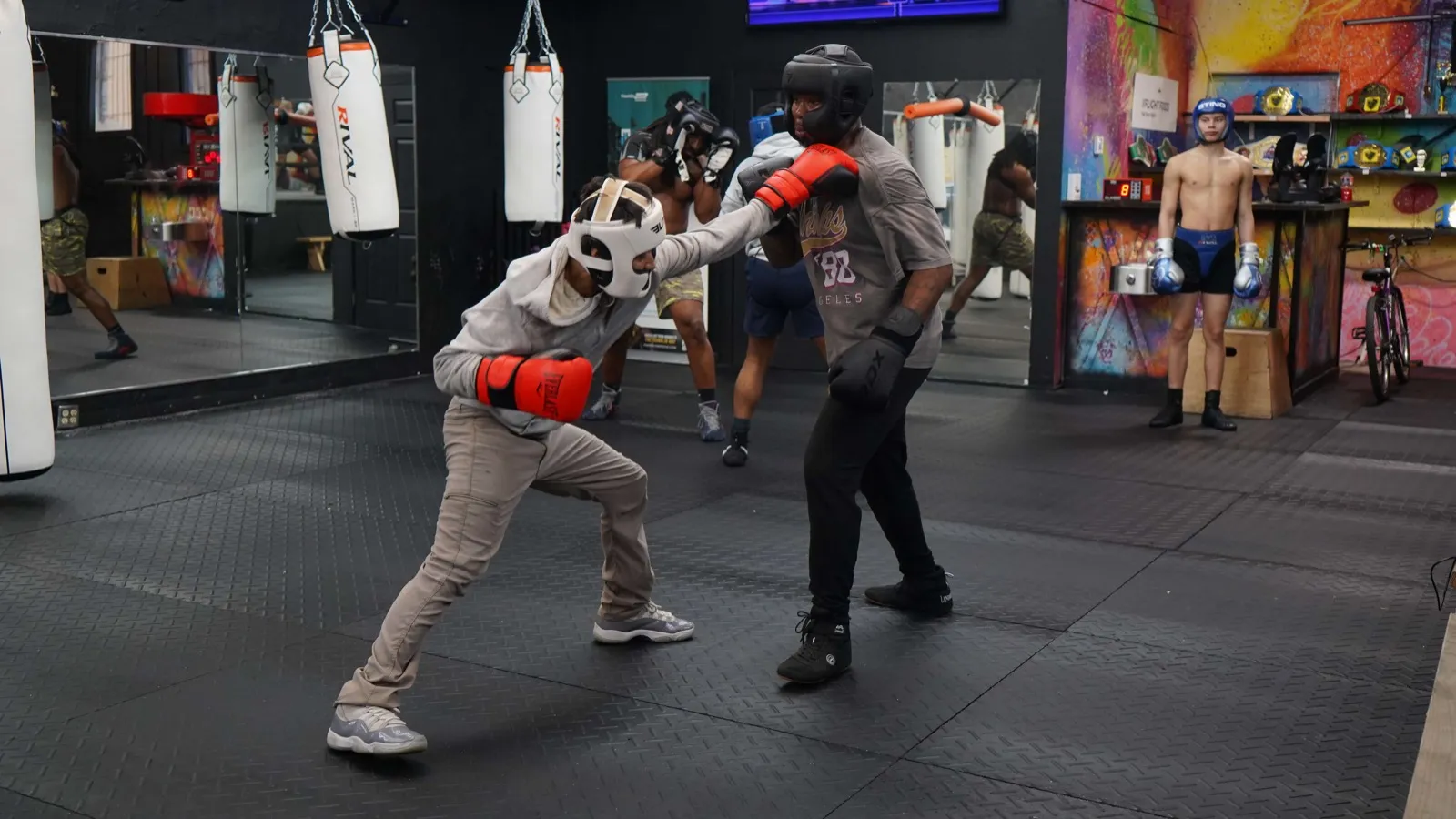 Sparring in the ring at Franklin Gym